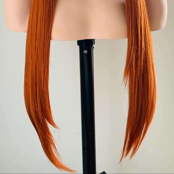 “Put On & Go” Long Copper Color Premium Fiber Wig with Bangs - New in Package - Picture 7 of 13